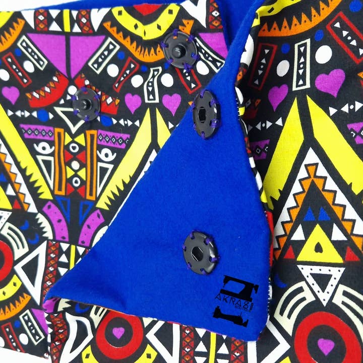 Felt lined contemporary kente print neck warmer for wholesale by Akrasiboutique