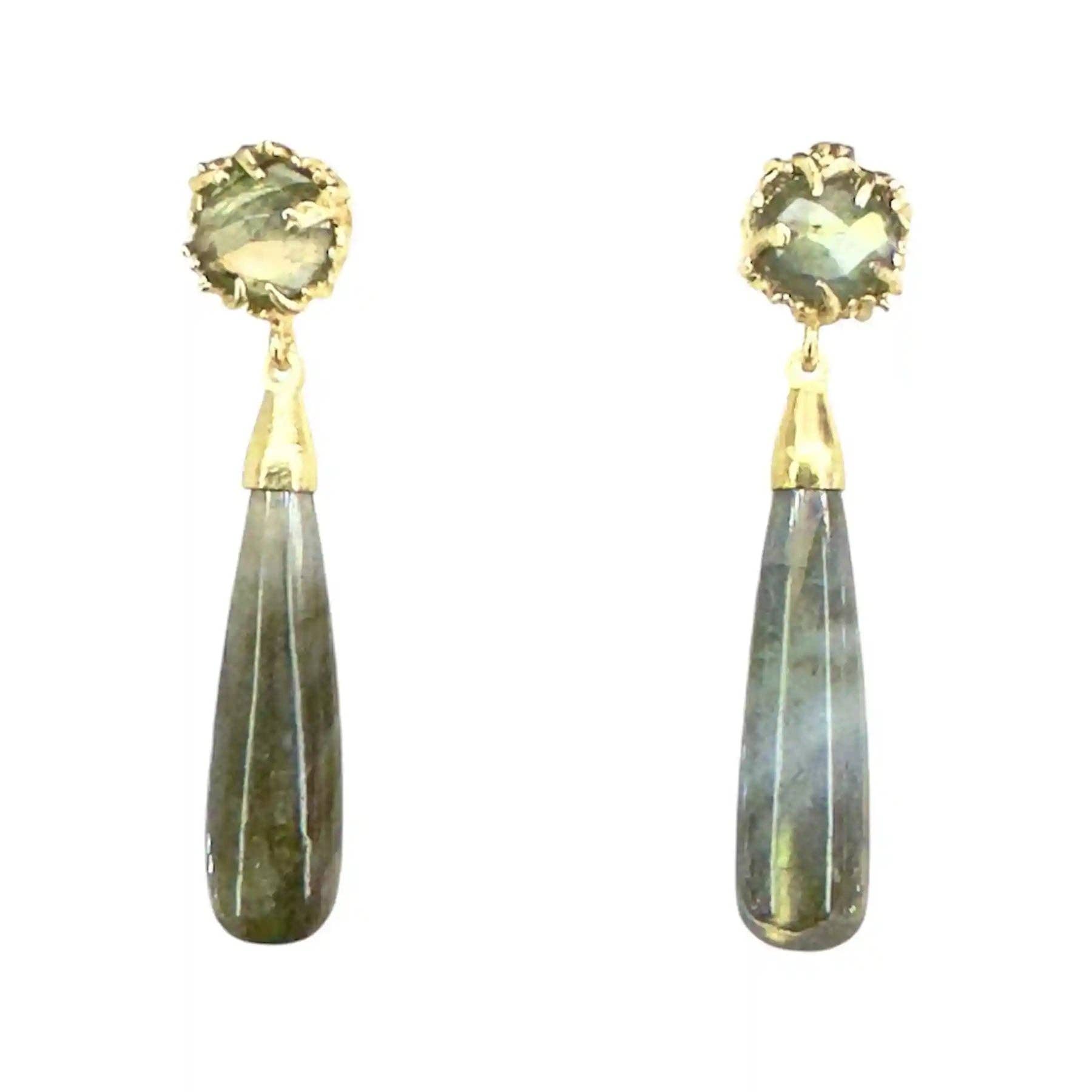 ACUS - Wholesale Dangle Earrings - Flamenco Passion Labradorite Earrings0