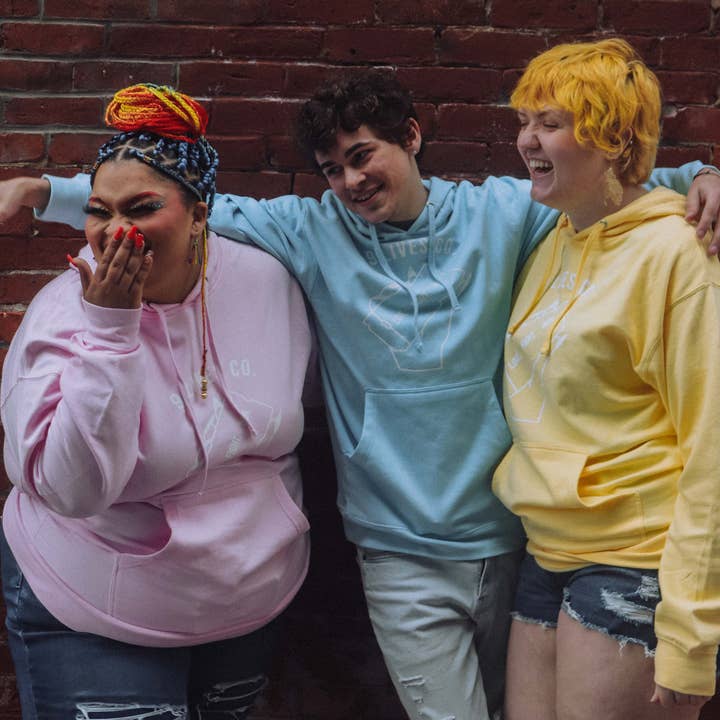 LOVE. FIGHT. WIN. Hoodie (Yellow) for wholesale by 9 Lives Co.