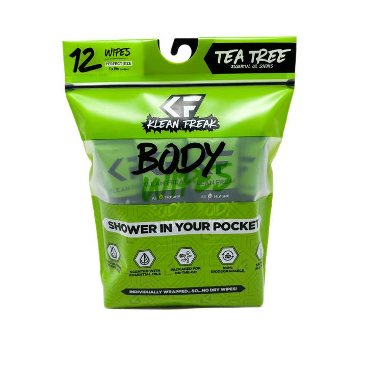 Klean Freak - Wholesale Face & Body Wipes - Dozen Pack - Tea Tree