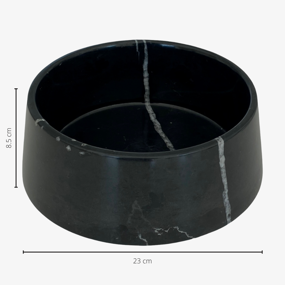STUDIO ANIMAUX - Wholesale Pet Bowl - Cat/Dog - Marble food bowl | black | Ø23 cm2