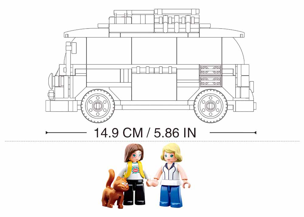 Sluban Europe BV - Wholesale Build-a-Toy - Kids - M38-B0707/Model Bricks classic hippie bus2