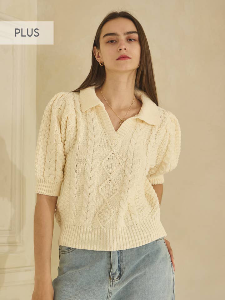 Plus Solid Trecce Knit per la vendita all'ingrosso da parte di Oddi