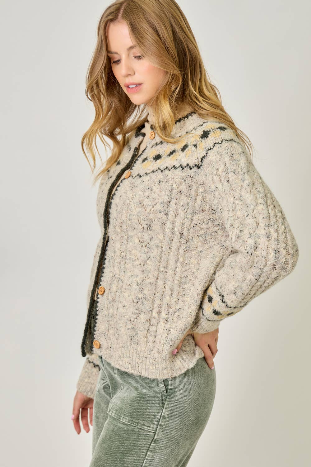 Stone 90002 Fair Isle Sweater Cardigan for wholesale on Faire2