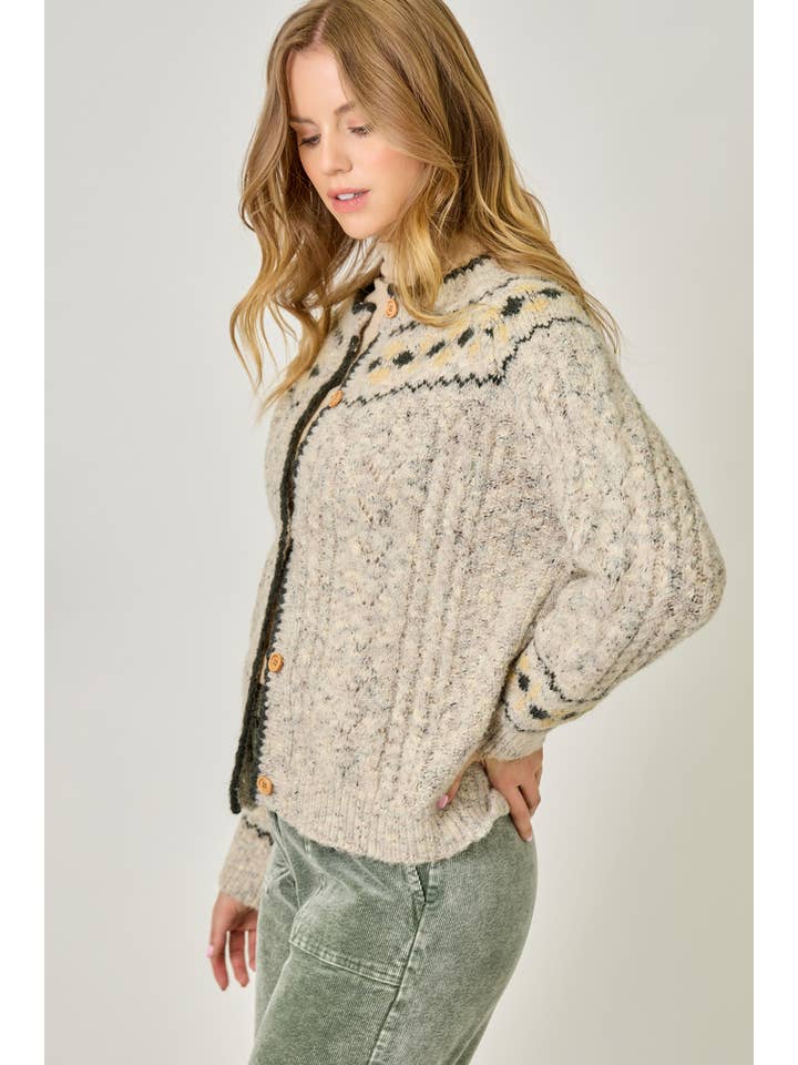 Stone 90002 Fair Isle Sweater Cardigan for wholesale on Faire2