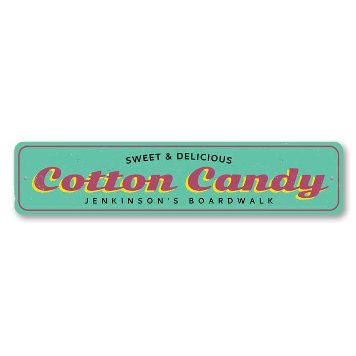 Cotton Candy Boardwalk Zeichen für den Großhandel von Lizton Sign Shop, Inc