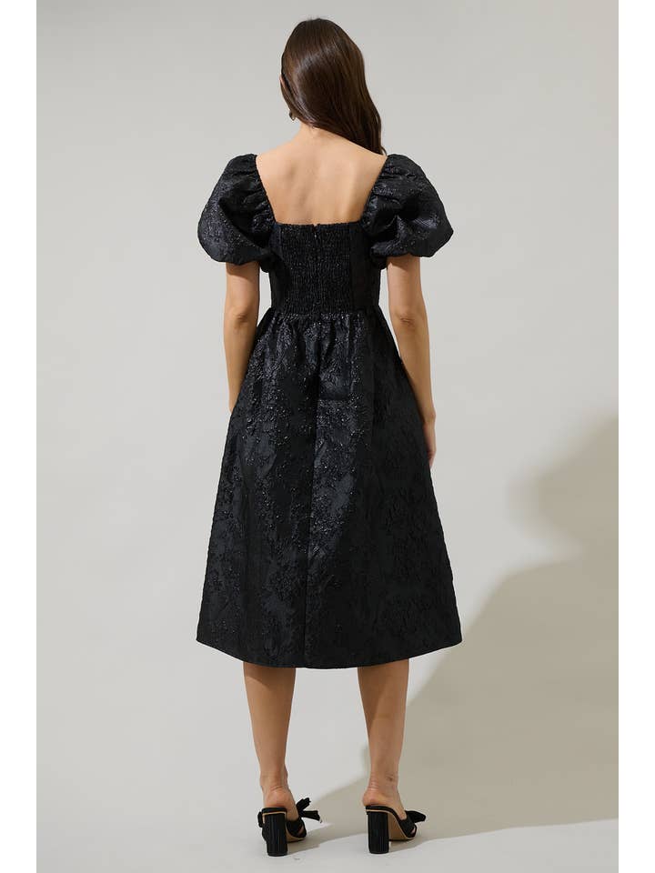 Sugarlips - Vente Robe – femme - Robe midi à manches bouffantes Danica Jacquard Alessi