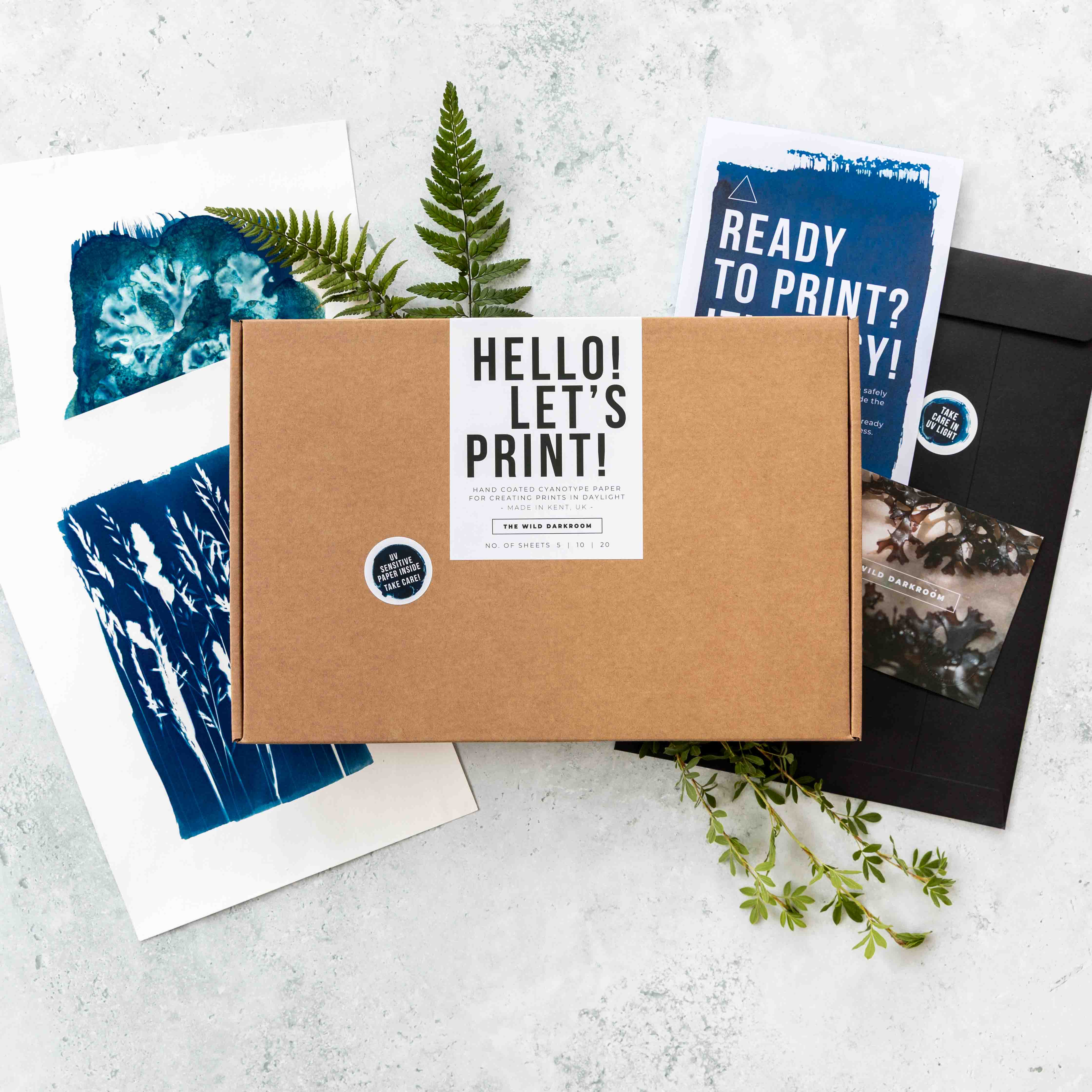 The Wild Darkroom – wholesale DIY craft kit – Cyanotype Printing Paper A40