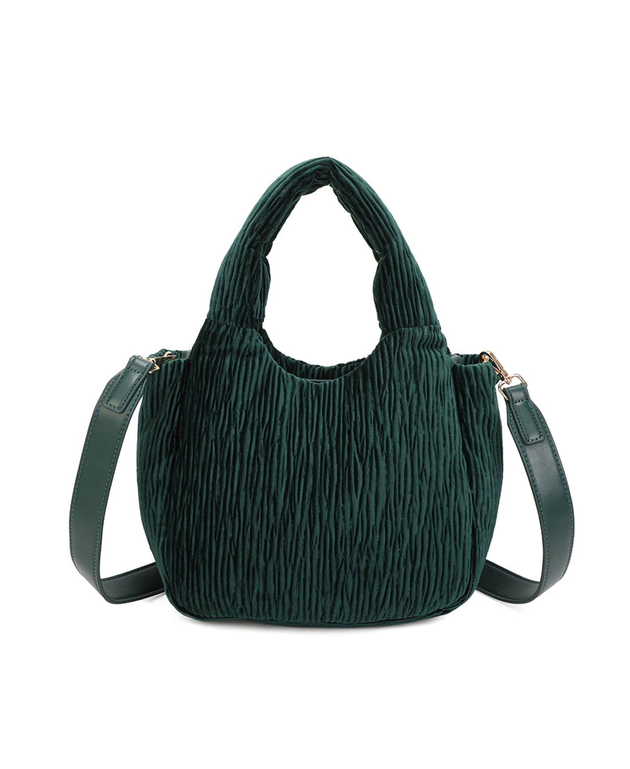 Ellas Trading - Venta al por mayor Bolso con correa - Mujer - Bolso de hombro tipo hobo acolchado de pana a la moda2