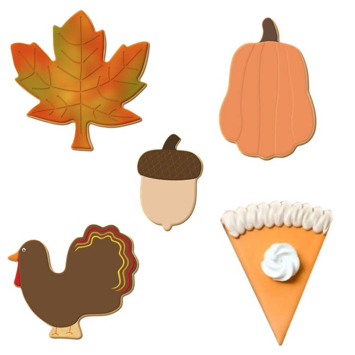 CookieCutter.com - Wholesale Cookie Cutter - Thanksgiving Cookie Cutter 5 Pc Set HS0563