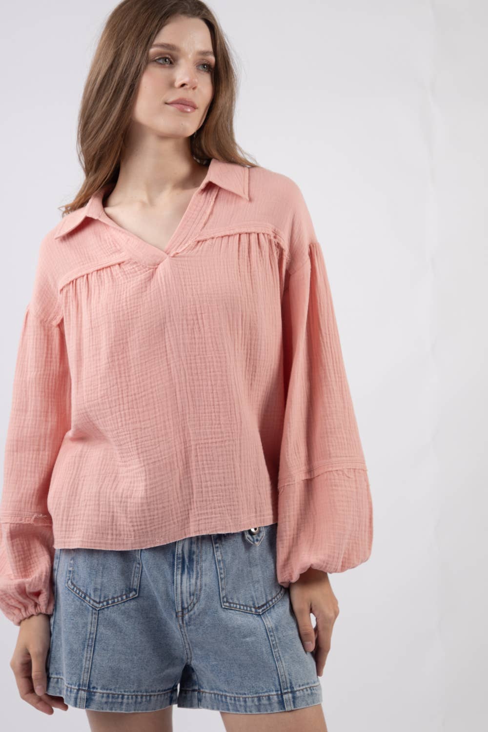 VERY J – Blusa - Mulher por atacado – NT11416 - Camisola de tecido de algodão de grandes dimensões9