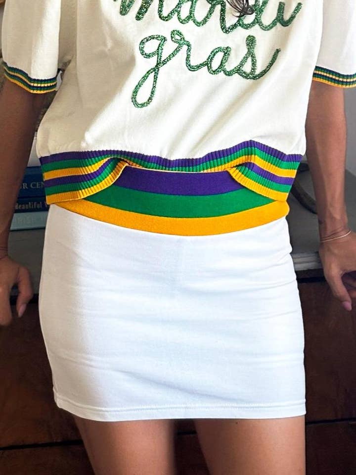 Adult Straight Cut Skort - White for wholesale by Mardi Gras Creations