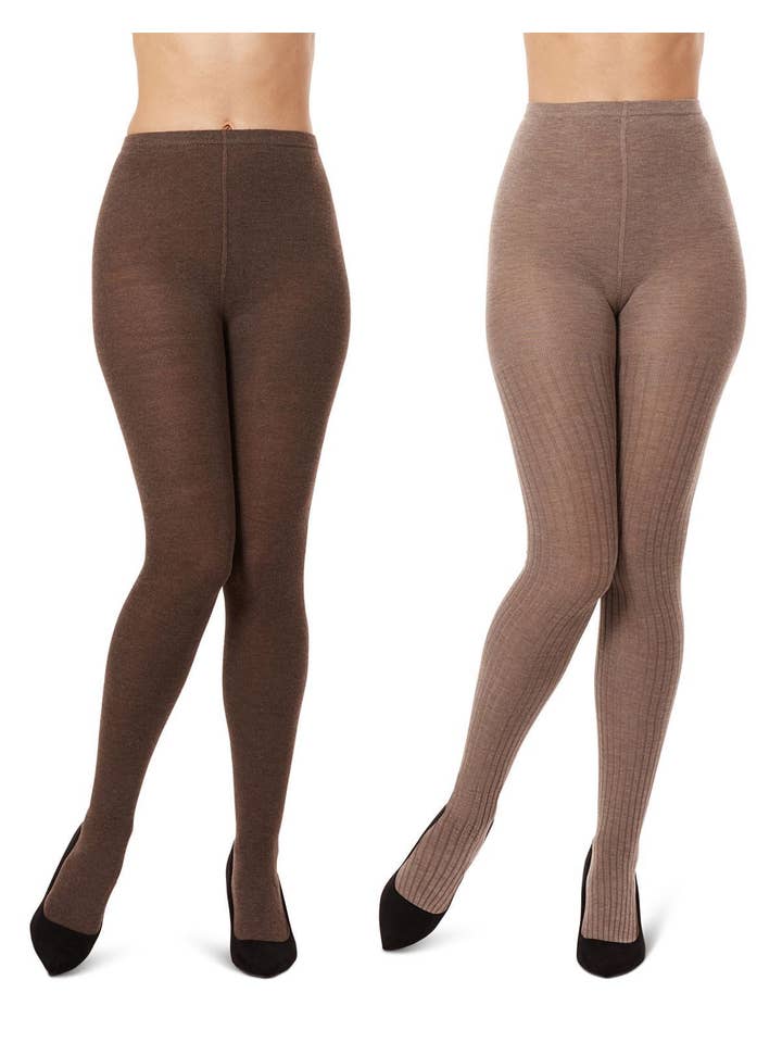 Infinity Classics International Inc. - Wholesale Tights - Women's - Rib/Solid Sweater Tights 2 Pair Pack1