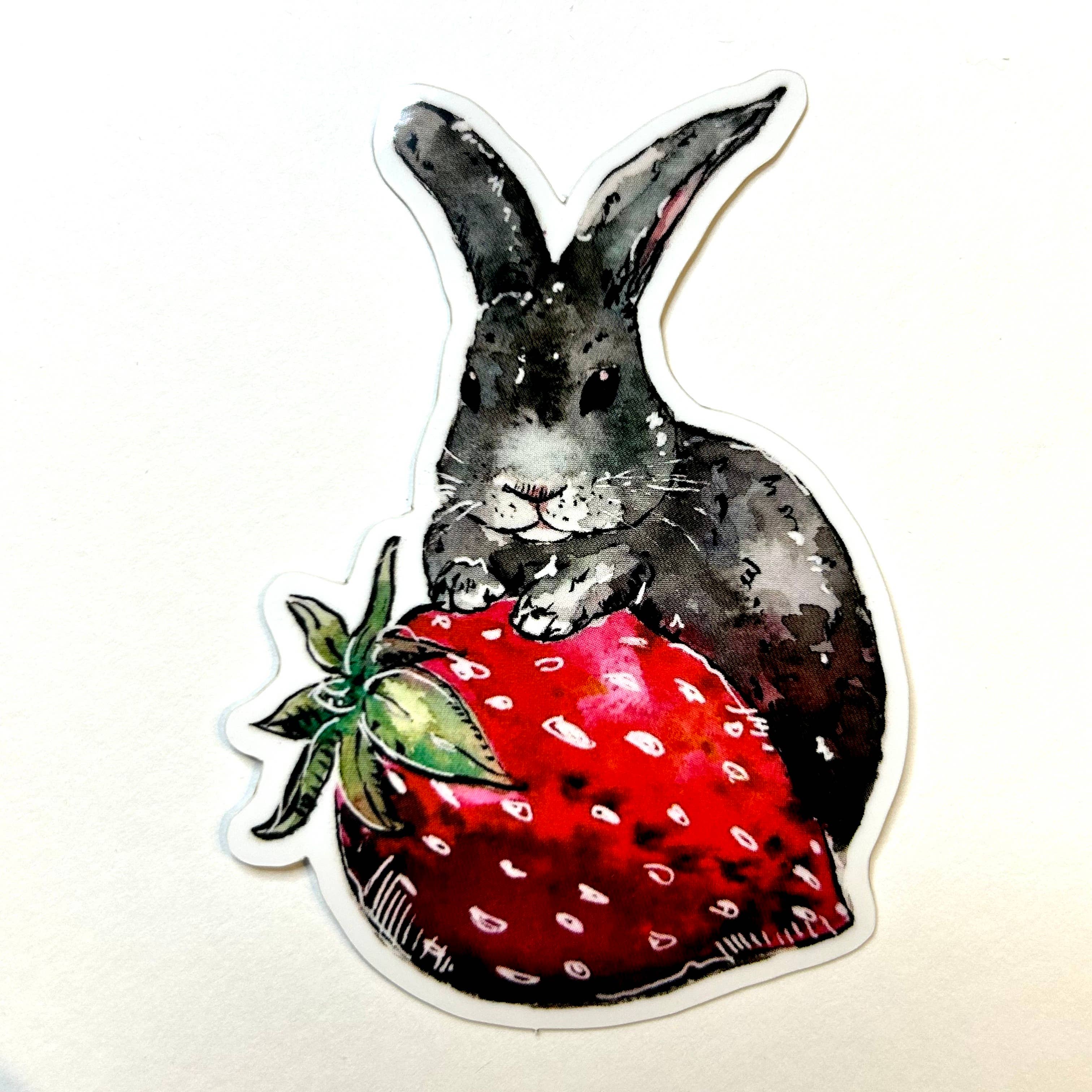 Aquabun - Wholesale Sticker - Strawberry Bunny Sticker