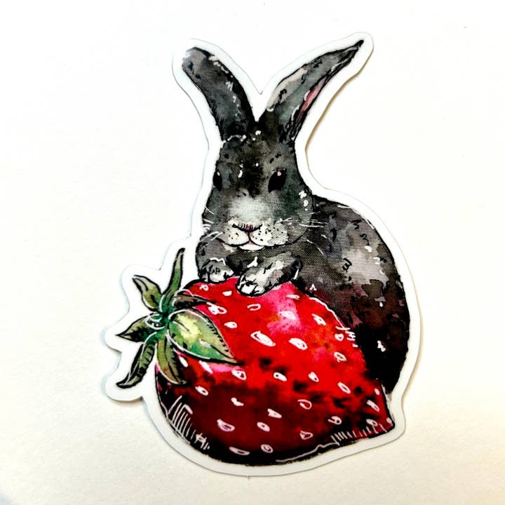 Aquabun - Wholesale Sticker - Strawberry Bunny Sticker0