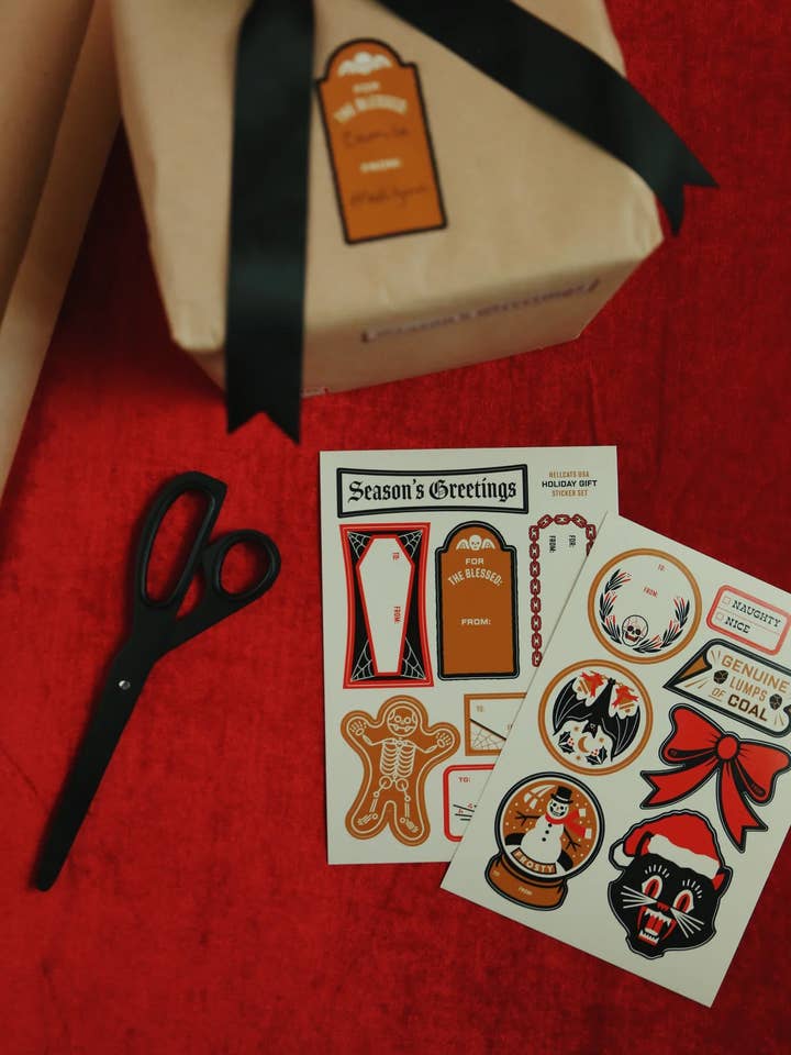 Ensemble d'étiquettes autocollantes pour cadeaux de Noël pour la vente par Hellcats USA