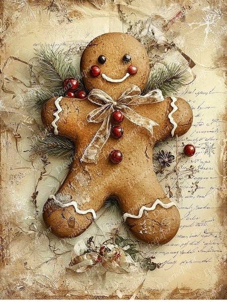 DRP398 - Pain d'épices Heureux - Feuille de riz A4 pour la vente par Decoricepaper