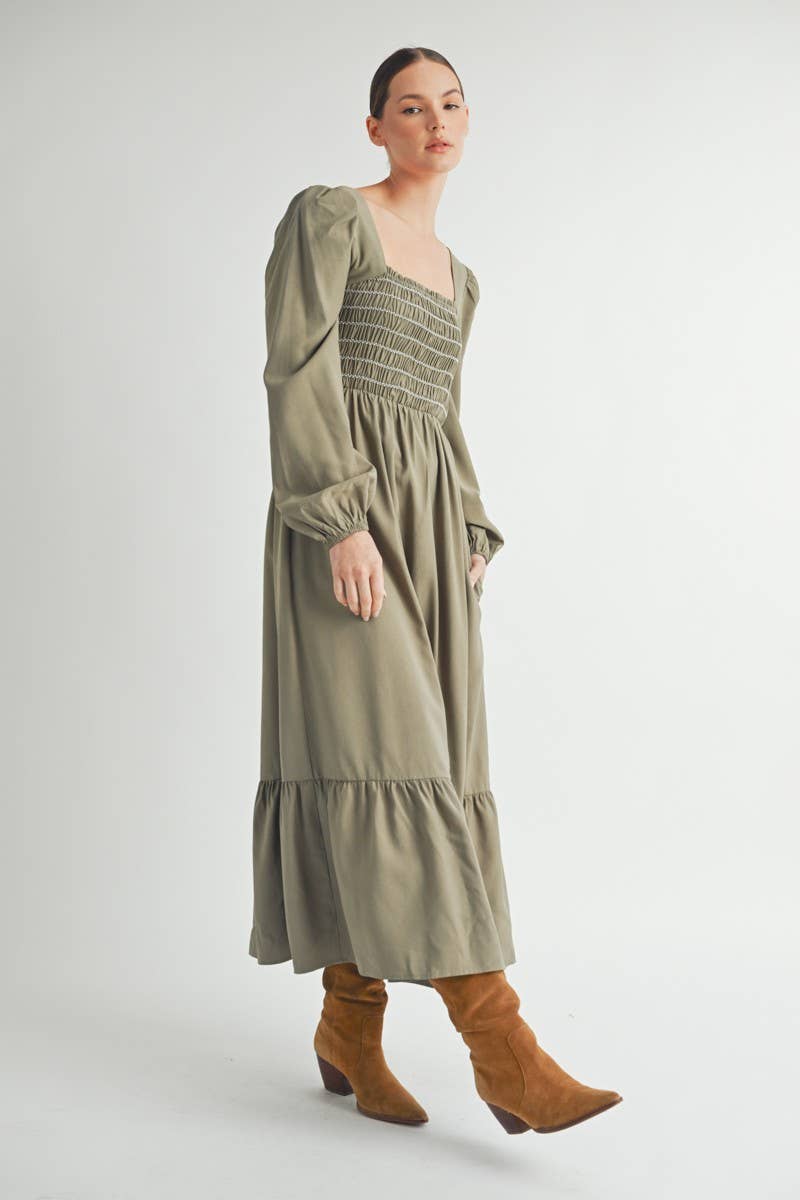 OLIVE Smocked Maxi Dress -1 for wholesale on Faire12