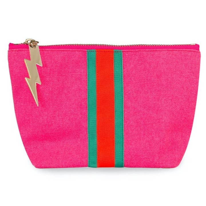 Cockatoo - Vente Trousses de maquillage/cosmétique - PETIT SAC À RAYURES CHANCEUSES - ROSE2