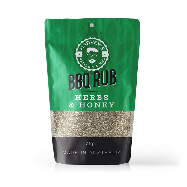 Herbs & Honey BBQ Spice Rub for wholesale by Harveys Kitchen & BBQ
