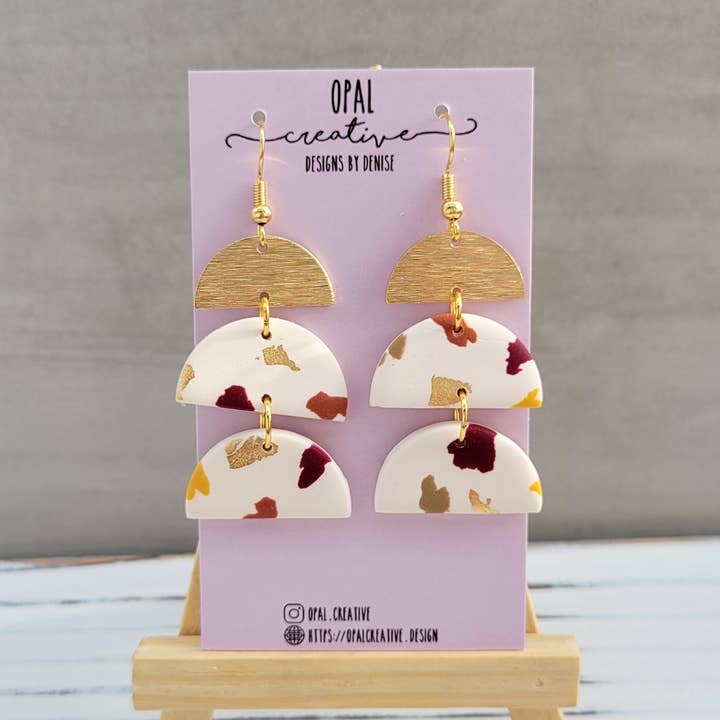 Fall Terazzo Polymer Clay Earrings for wholesale by Opal Creative