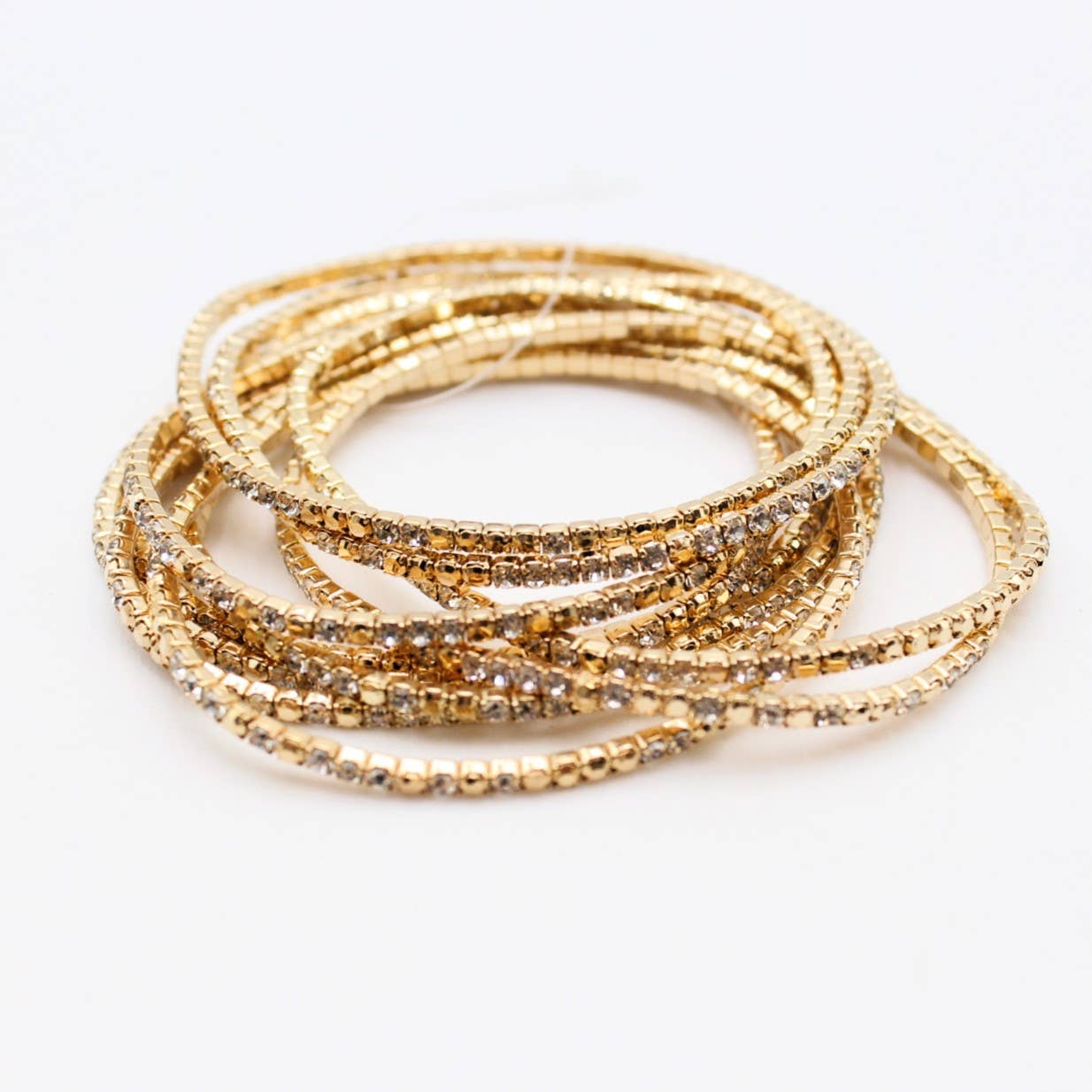 Reference Mode - Wholesale Jewelry Set - Set of 10 gold rhinestone bracelets7