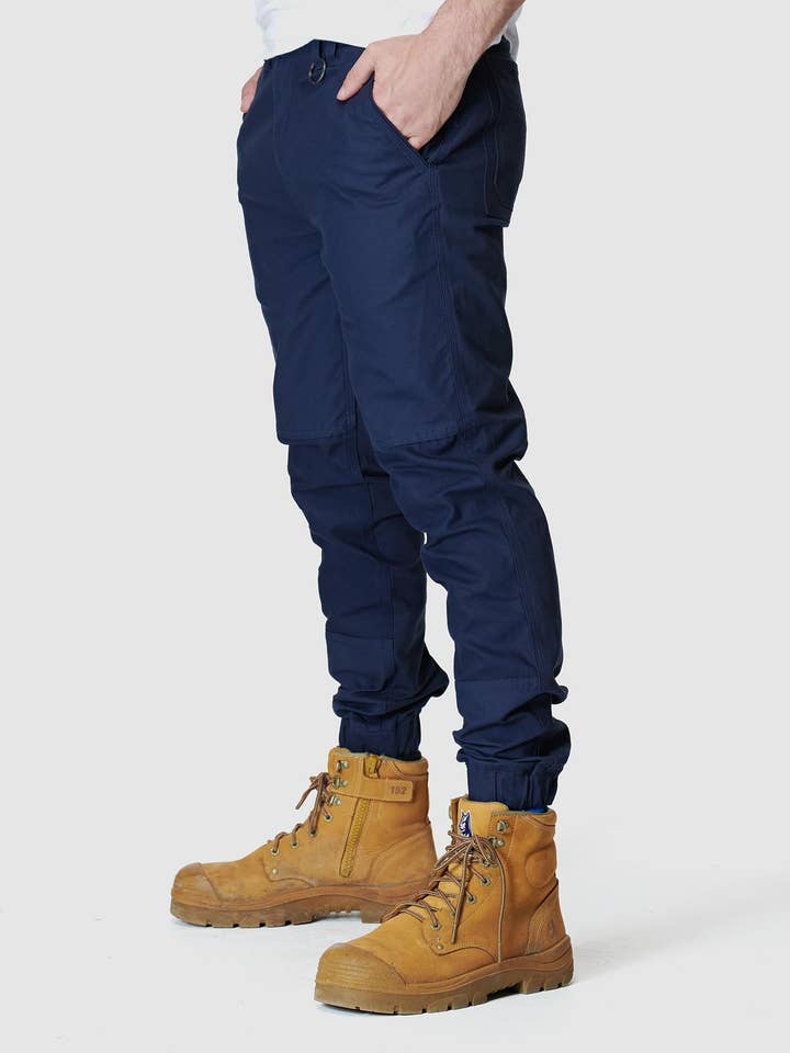 ELWD workwear - Vente Pantalon – homme - Pantalon à revers pour homme bleu marine