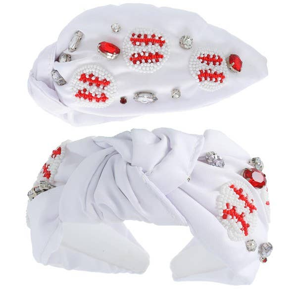 anbfashion – Engroshandel Pandebånd - Dame – SPILLEDAG JUVELERET BASEBALL KNYTTEDE PANDEBÅND H124823