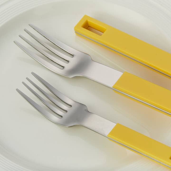 ANNOVA - Wholesale Flatware Set - ANNOVA Block Handle Silverware Set 20 Pieces Color Modern Style Flatware8