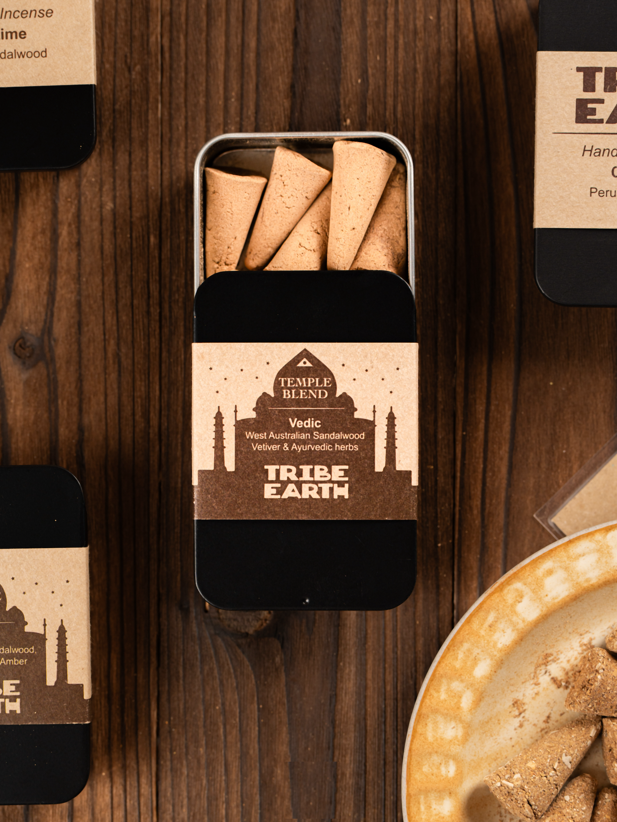 Tribe Earth Incense – wholesale Rökelse – Vediska kottar - sandelträ, vetiver och ayurvediska örter0