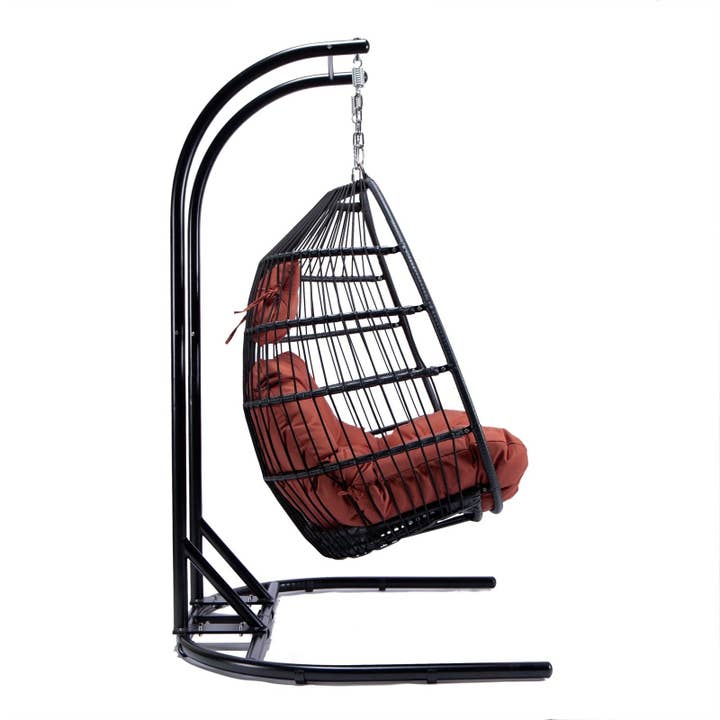 LeisureMod - Wholesale Egg Chair - Wicker 2 Person Double Folding Hanging Egg Swing Chair85