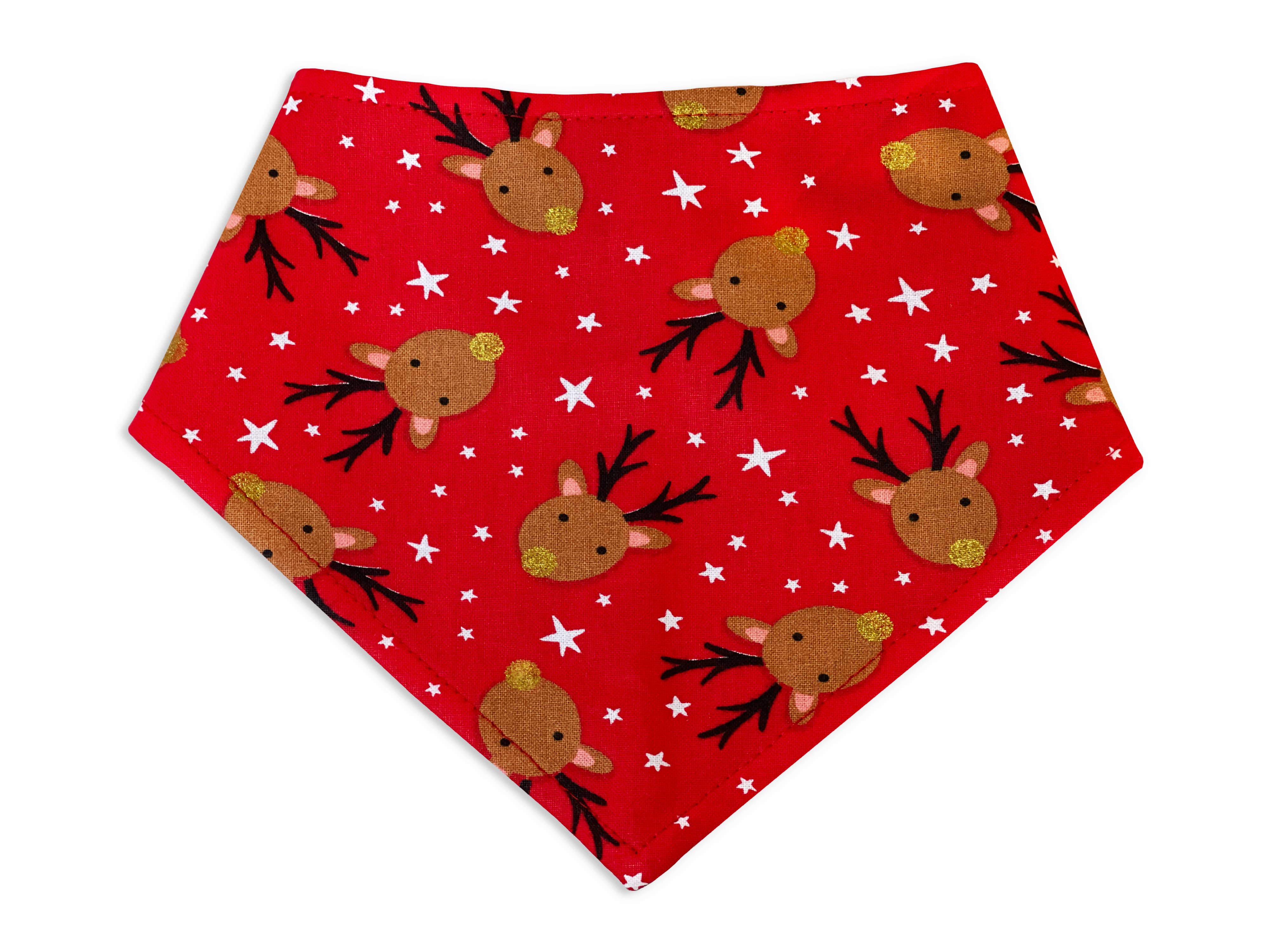 Very Vintage Designs - Wholesale Pet Bandana - Dog - Dasher – Reindeer Dog Bandana – Christmas Holiday Snap Scarf0