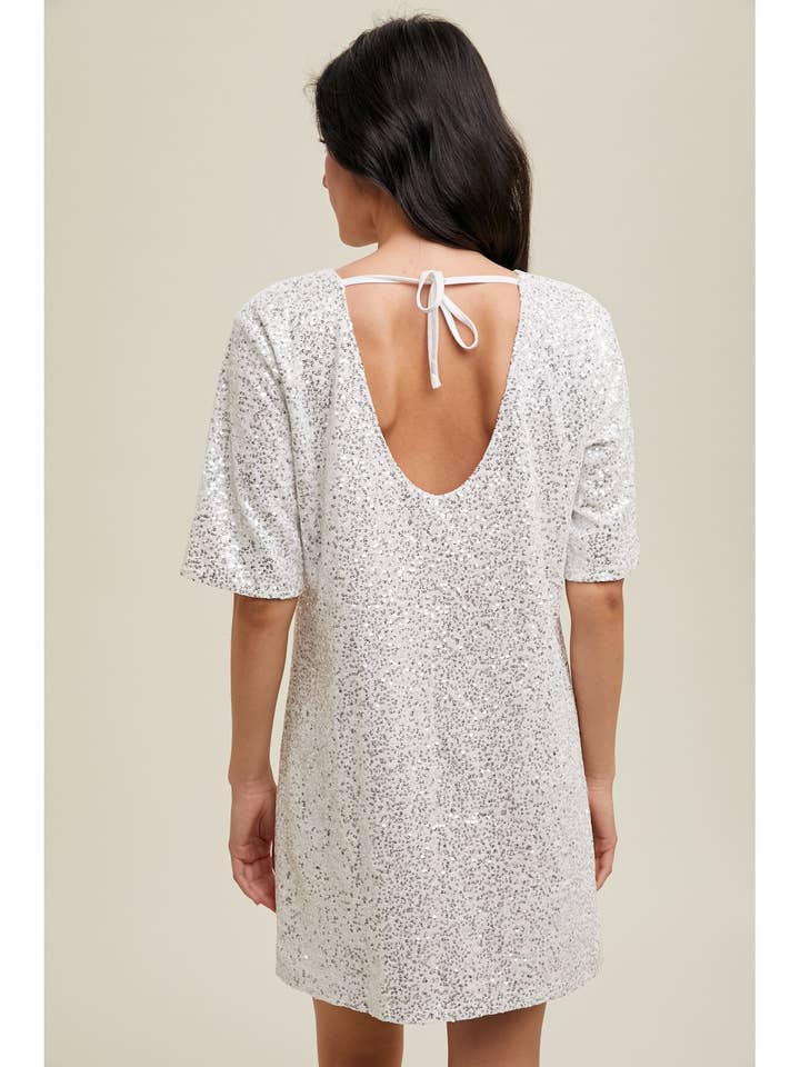 Wishlist Apparel - Venta al por mayor Vestido - Mujer - Vestido mini con espalda abierta y lentejuelas / WL24-94063