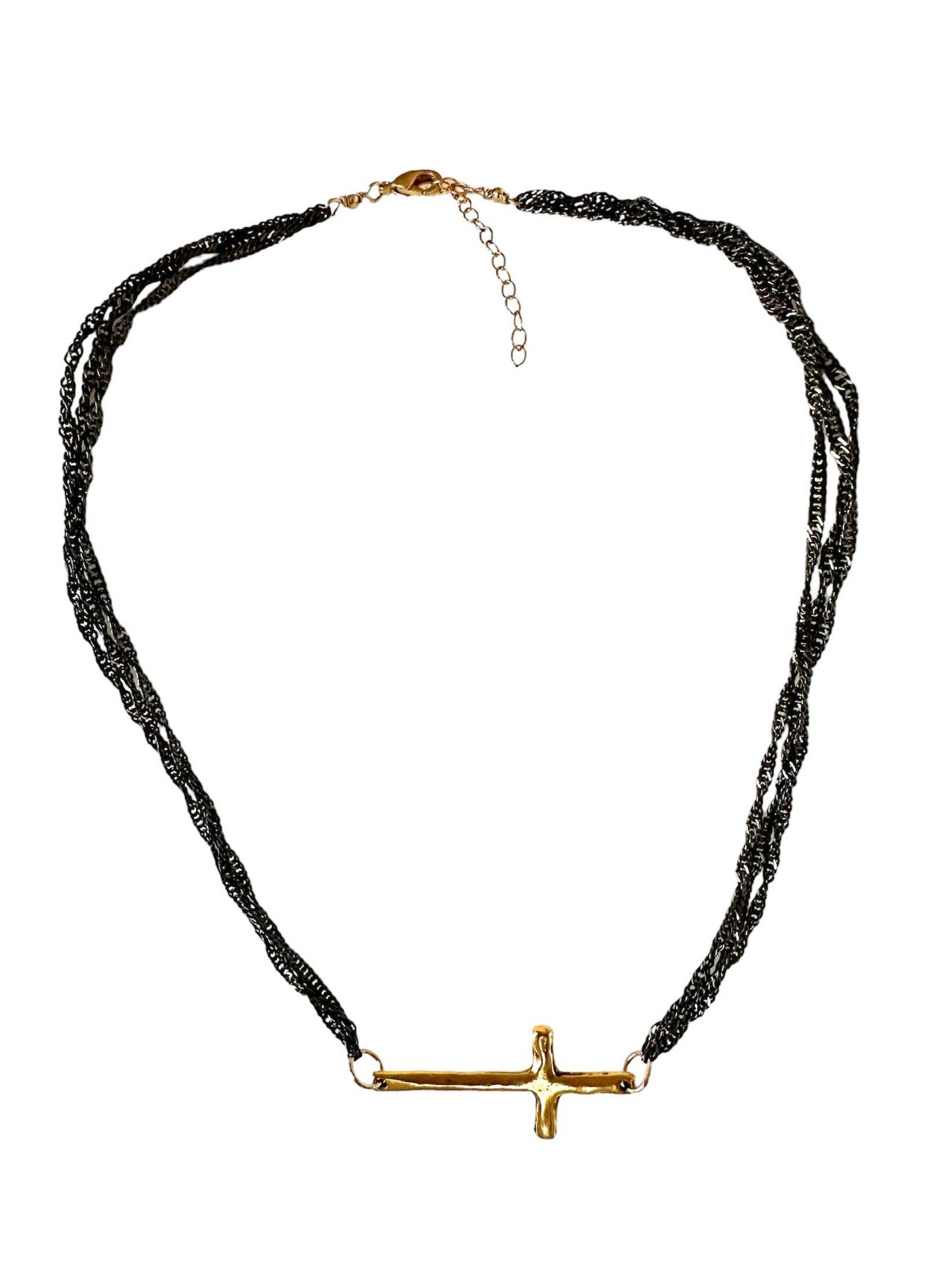 CV Designs - Wholesale Pendant/Charm Necklace - chunky sideways cross-cvnswcr-BEST SELLER1