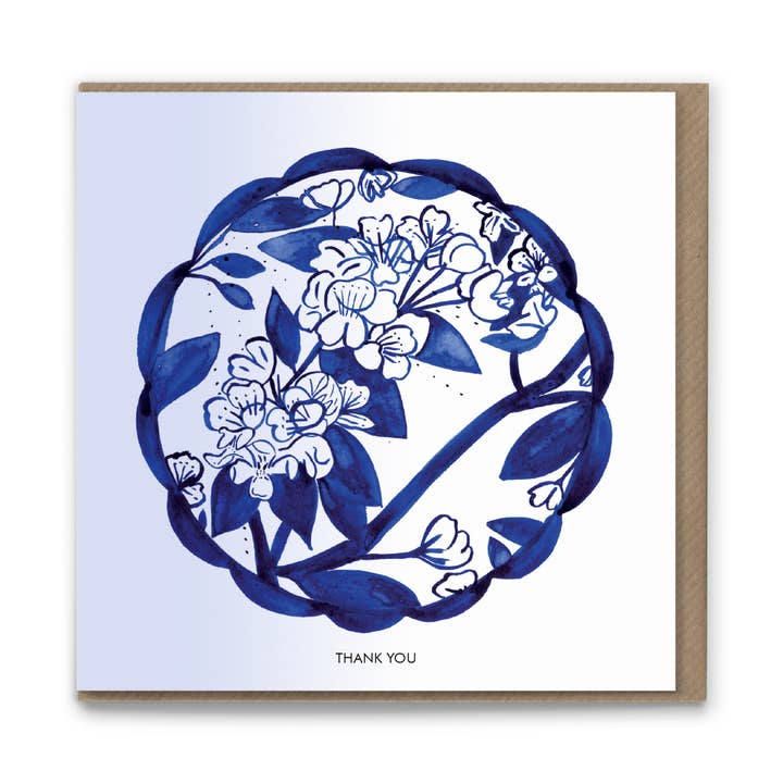 FPC108T Blossom Thank You Greetings Card x 6 for wholesale by Hayley Potter