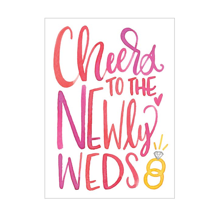 Newlyweds greeting card for wholesale by Katie Elizabeth Lettering
