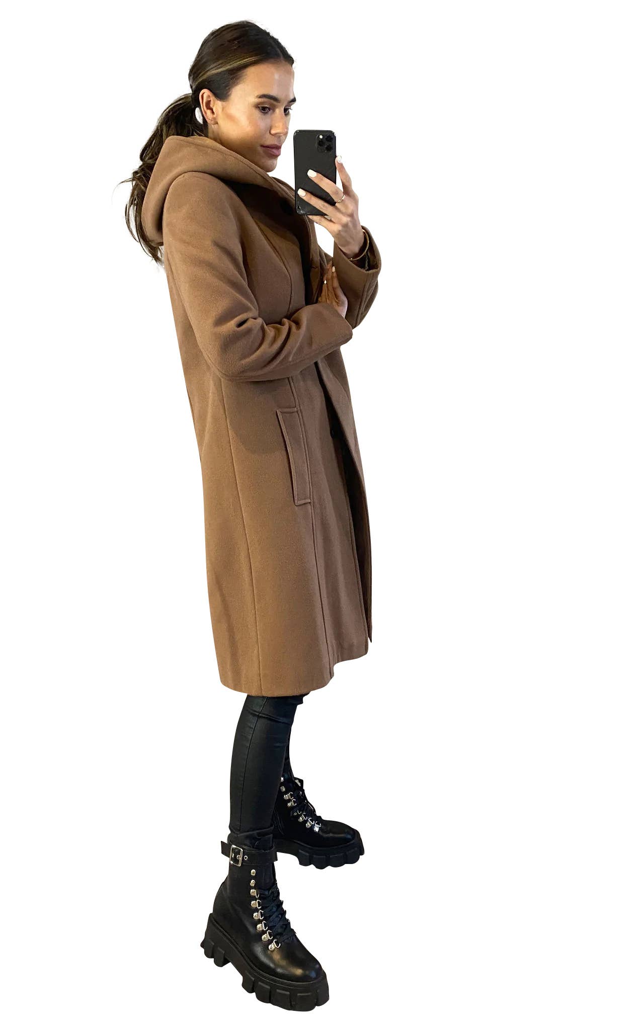 Anastasia - Vente Manteau – femme - Manteau d'hiver à capuche en fausse laine Anastasia Fashions9