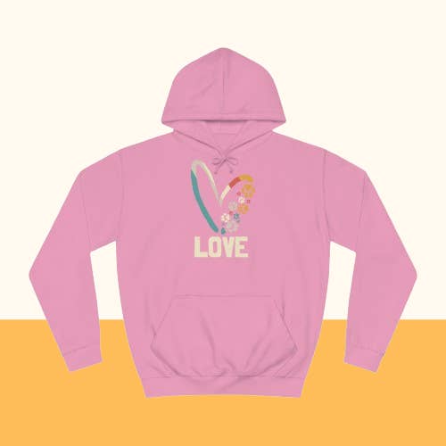 College Hoodie "LOVE" für den Großhandel von Pawzlove