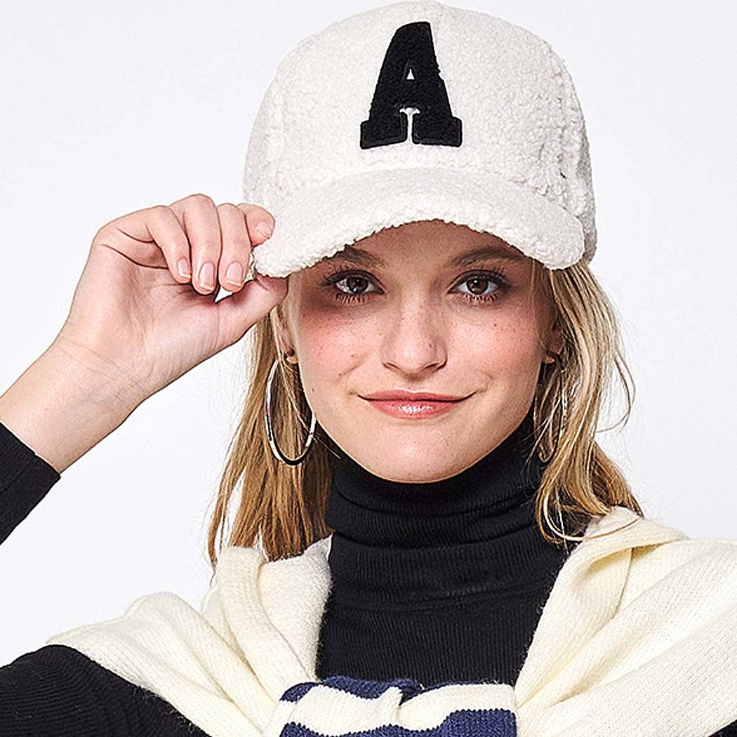 3AM BY H&D ACCESSORIES - Wholesale Baseball Cap - Women's - Letter A Sherpa Baseball Cap11