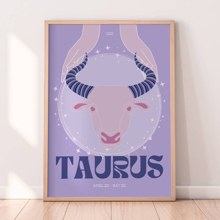 Taurus Zodiac Print for wholesale by Alaina Creates
