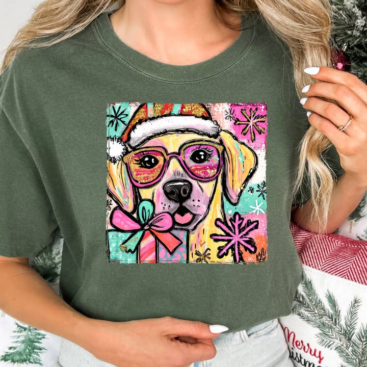 chien de Noël rétro labrador jaune pour la vente par The Jasper Boutique