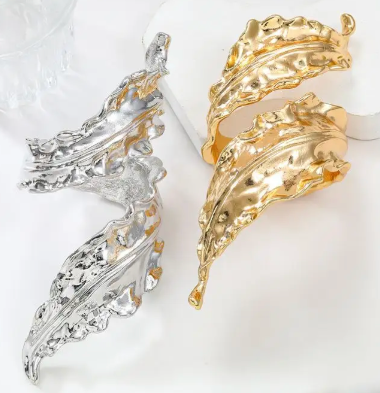 HoopLa - Wholesale Cuff Bracelet - Leaf Bracelet- Hinged- Stainless Steel - Cuff -Arm Band1