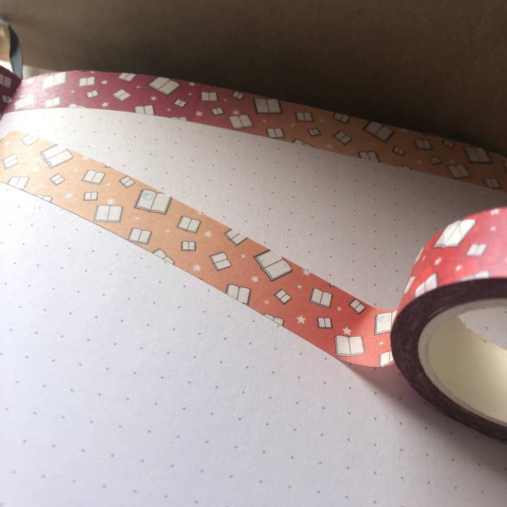 Belle's Books & Candles - Wholesale Washi tape - Bookish Washi Tape - Books Washi Tape - Bookish Stationery3