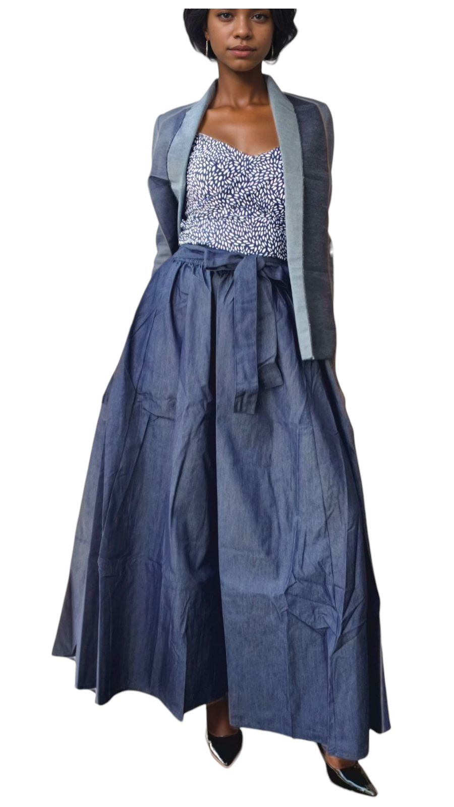 India Batik - Wholesale Rok - Dames - 821- Volledig spijkerrok - Lang0