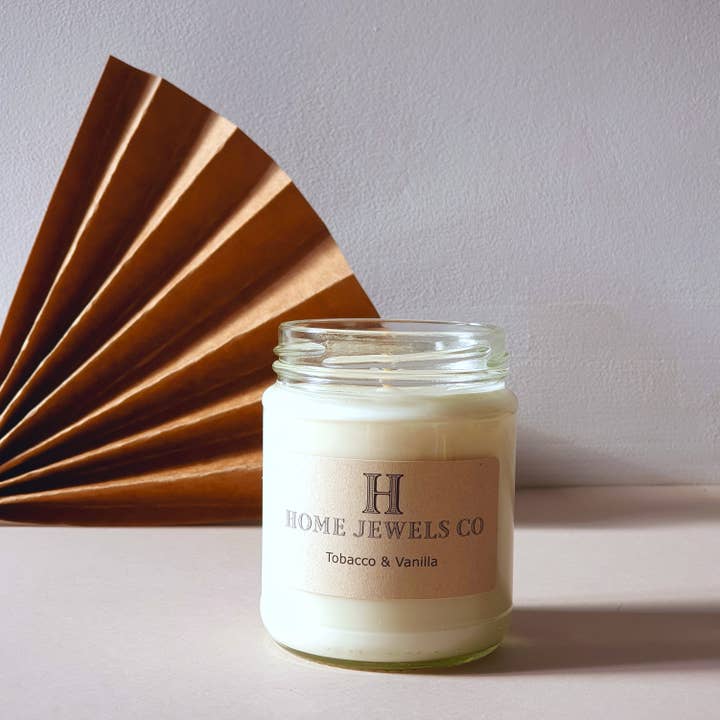 Home Jewels Co - Wholesale Jar/Filled Candle - Tobacco & Vanilla Scented Soy Candles - 8oz, 12oz, 16oz3