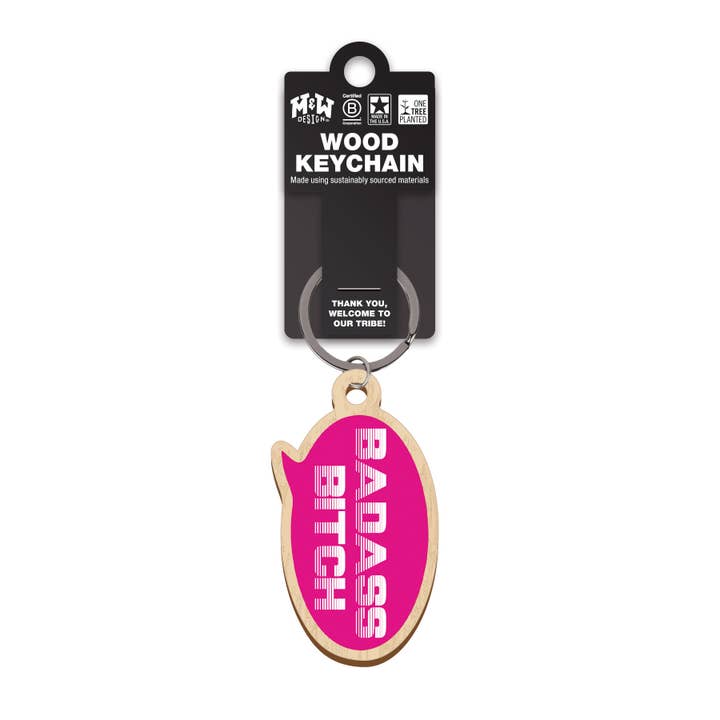 Badass Bitch - Keychain for wholesale by WitWords by M&W Design Co.
