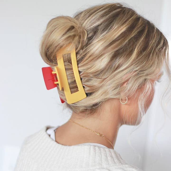 MODish Design Co - Wholesale Hair Clip - Women's - Two Tone Claw Clip - Black & Yellow