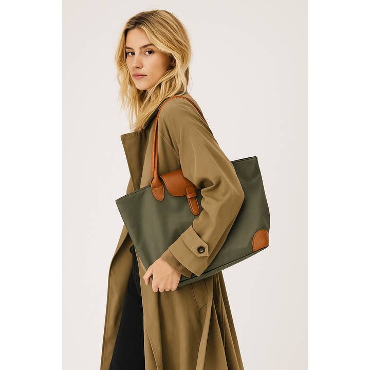 Ladies Color Block Nylon Shoulder Bag Large Capacity Tote Bag and other Purchase Wholesale nylon zippers. Free Returns & Net 60 Terms on Faire trending on Faire.