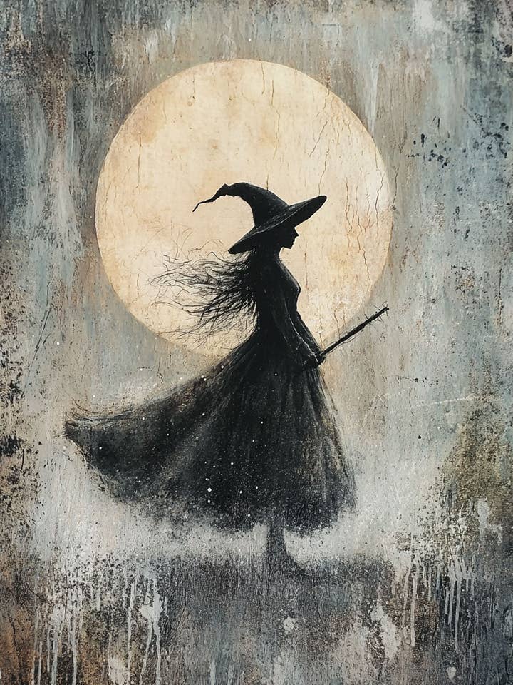 Midnight Ride - Witch and Witches Wall Art Prints - 8"x10" Art Print for 11"x14" Frame for wholesale by Mowbi