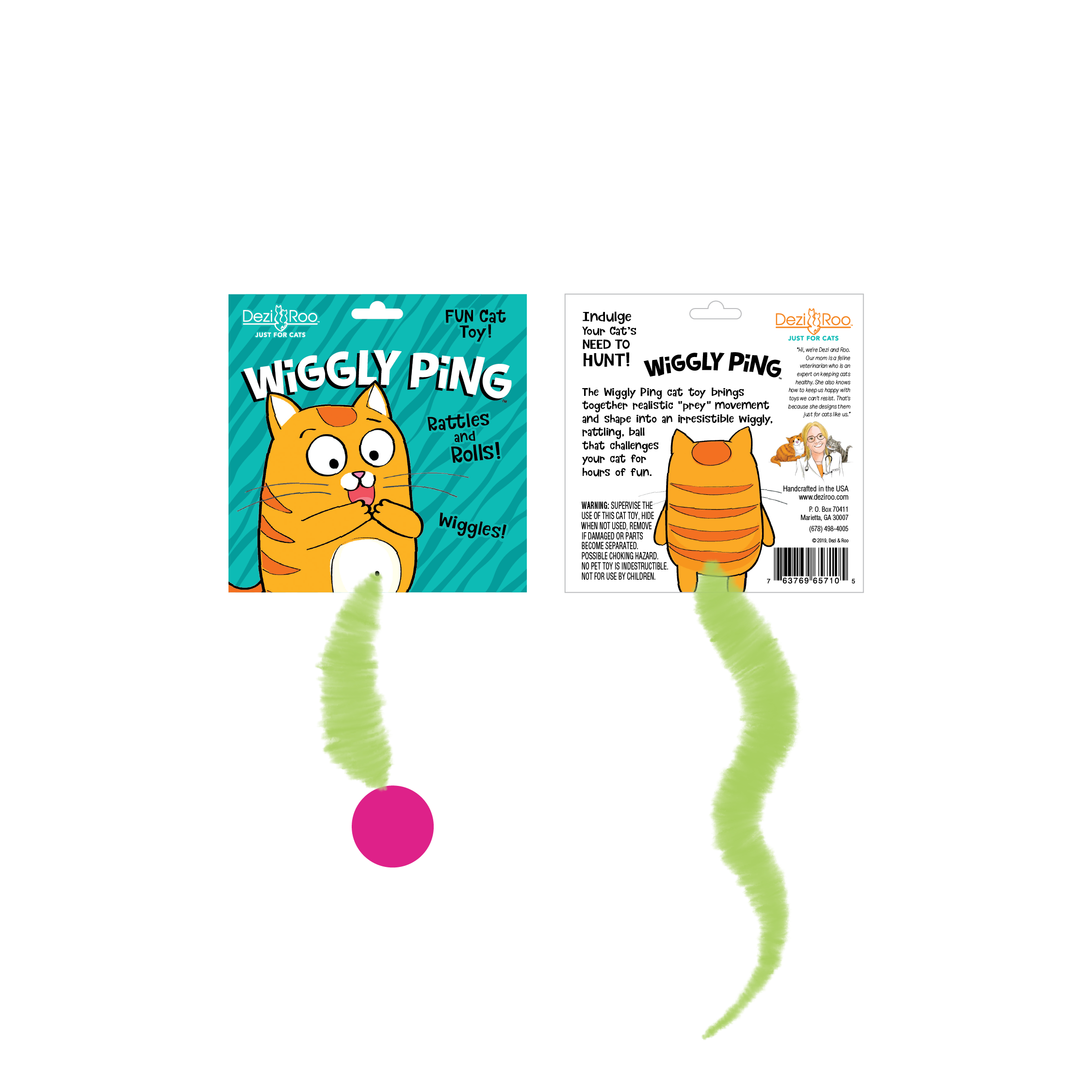 Dezi & Roo - Vente Jouet – chat - Wiggly Ping - Jouet en plastique pour chat1